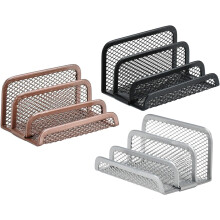 Lot de 3 étagères de rangement de bureau en métal grillagé pour trier le courrier et les documents.