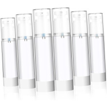 6er-Pack wiederbefüllbare Reiseflaschen mit Auslaufschutz und Pumpverschluss, ideal für Kosmetik und Handseife.