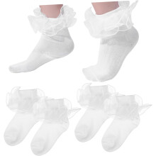 3 Paar Spitzensocken, Rüschensocken, süße Bobby Girls Spitzen-Tutu für Jungen und Mädchen