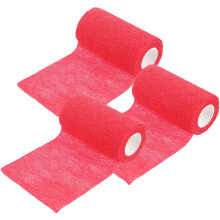 3 rotoli di nastro adesivo rosso per impugnatura da hockey, 10 cm x 4,5 m, assorbente del sudore, antiscivolo.