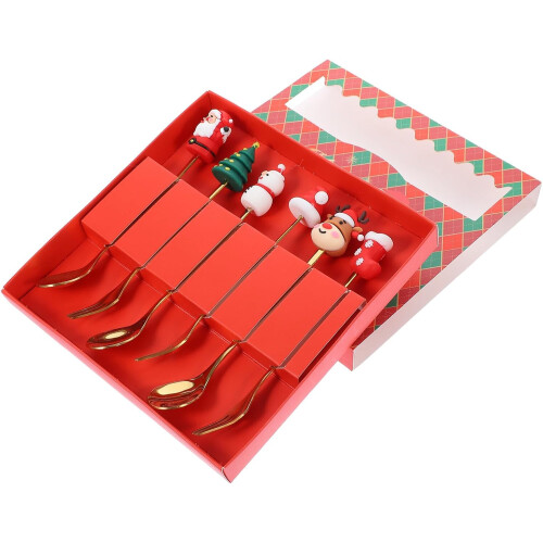 Kit de cuillères et fourchettes à dessert de Noël - Décorations de Noël