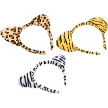 3pcs Cartoon Animal Ear Headband Plush Hair Hoops Party Prop for Boys and Girls Boys and Girls