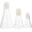 3pcs Thickened Borosilicate Glass Conical Flasks with Rubber Stoppers, 50ml 100ml 250ml 1