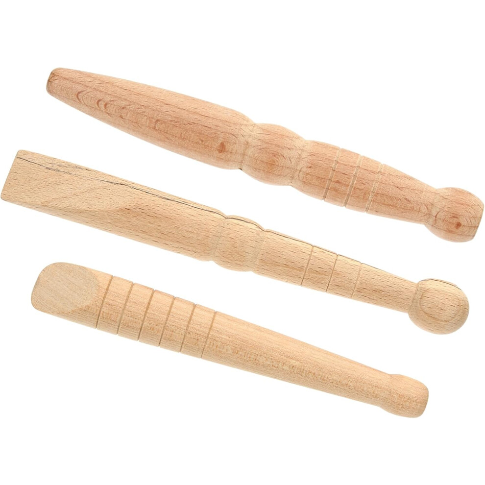 Hkhbjs 3Pcs Wooden Acupuncture Sticks Reflexology Tool Foot Massage Roller For Trigger Point Therapy