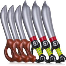6-teiliges Set aufblasbarer Piratenschwerter, 70 cm und 58 cm lange aufblasbare Schwerter