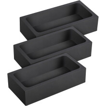 Lot de 3 creusets en graphite pour la fusion des métaux, moules carrés à lingots en graphite 100 x 50 x 25 mm