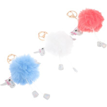 3er-Set niedliche Einhorn-Schlüsselanhänger, dekorative Schlüsselringe, Auto-Accessoires, Taschenanhänger, Cartoon-Schlüsselclips