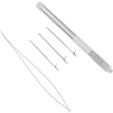 Haarperlen-Werkzeugset mit Aluminiumgriff, Häkelnadel und Nadelset