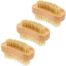 3 st nagelskrubbare i trä nagelborste professionell nagelborste