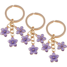 3er-Set Kirschblüten-Schlüsselanhänger, niedliche florale Taschenanhänger, Handtaschen-Schlüsselhalter