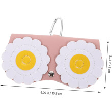 Étui à lunettes portable rose à motif floral pour femme, souple et léger, avec crochet