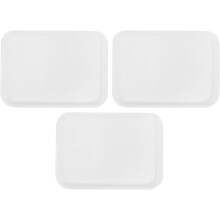 Lot de 3 plateaux blancs légers pour présenter des aliments et des desserts, parfaits pour la maison et les mariages.