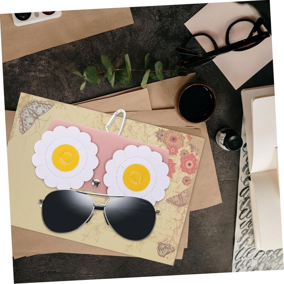 Hkhbjs Portable Pink Floral Eyeglasses Pouch Sunglasses Case For Women, Soft Lightweight Eyewear Holder With Hook