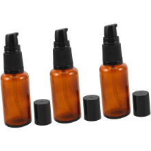 3pcs Glass Lotion Bottles Pump Leakproof Essential Oil Bottles Empty Skin Care for Travel Toiletries