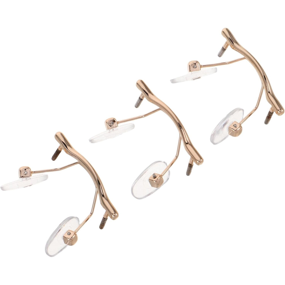 Hkhbjs 3Pcs Nose Bridge Pads For Rimless Glasses Metal Frameless Spectacle Support Holders