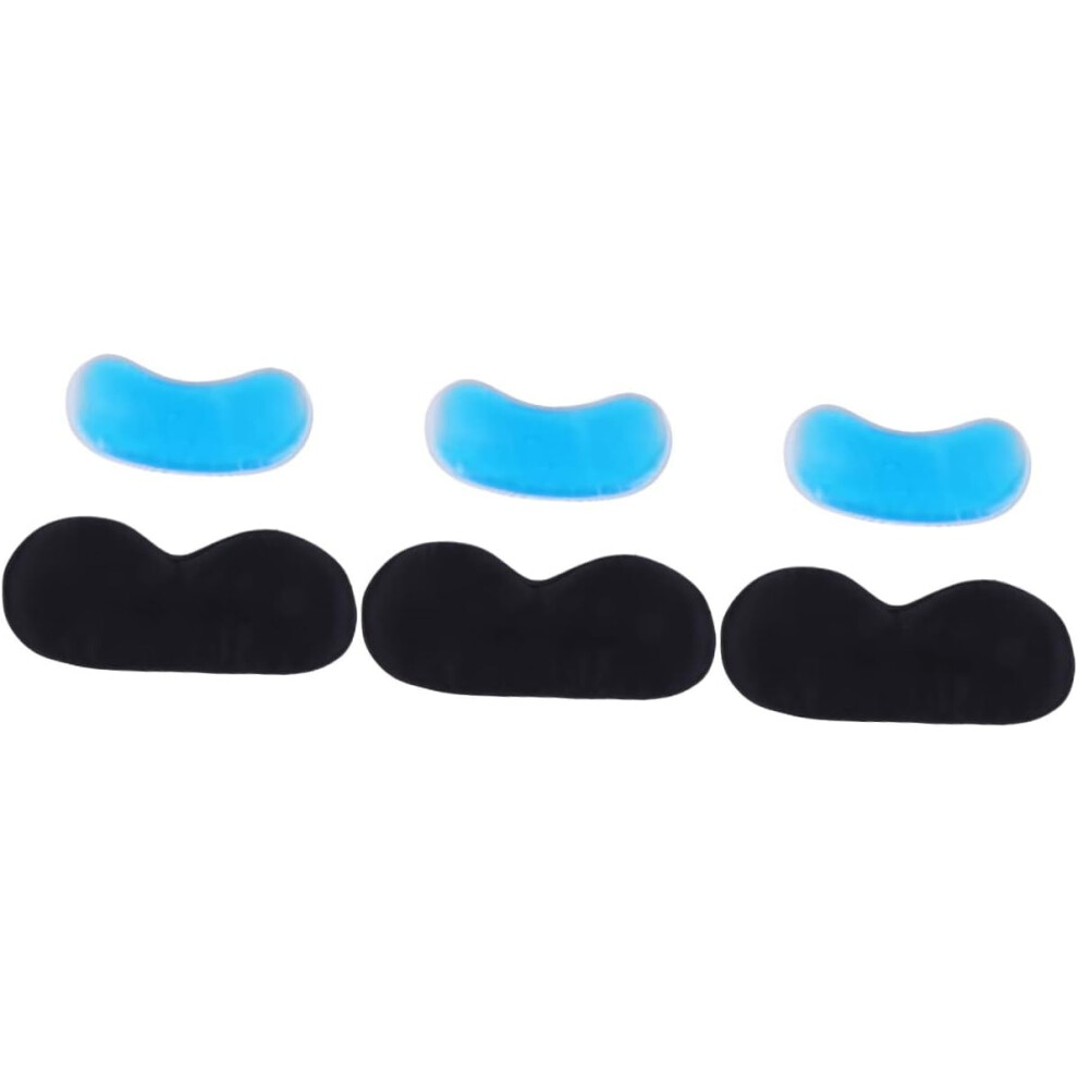 Hkhbjs Black 3Pcs Weighted Sleep Mask Head Strap Silk Eye Mask For Insomnia Soft Shading Eyepatch For Dry Eyes