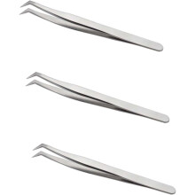 3-teiliges Set aus Edelstahl-Wimpernpinzetten zum Anbringen künstlicher Wimpern – Make-up-Werkzeuge