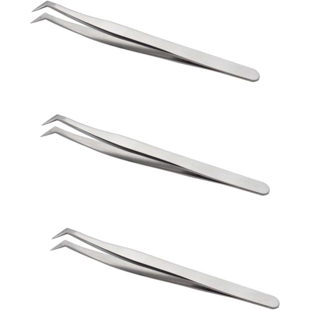 Hkhbjs Red 3Pcs Stainless Steel Grafting Fake Eyelashes Tweezer Applicator Makeup Tools