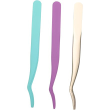 3-teiliges Wimpernpinzetten-Set, lila Wimpernverlängerungspinzette zum Entfernen von künstlichen Wimpern, Applikatorpinzette