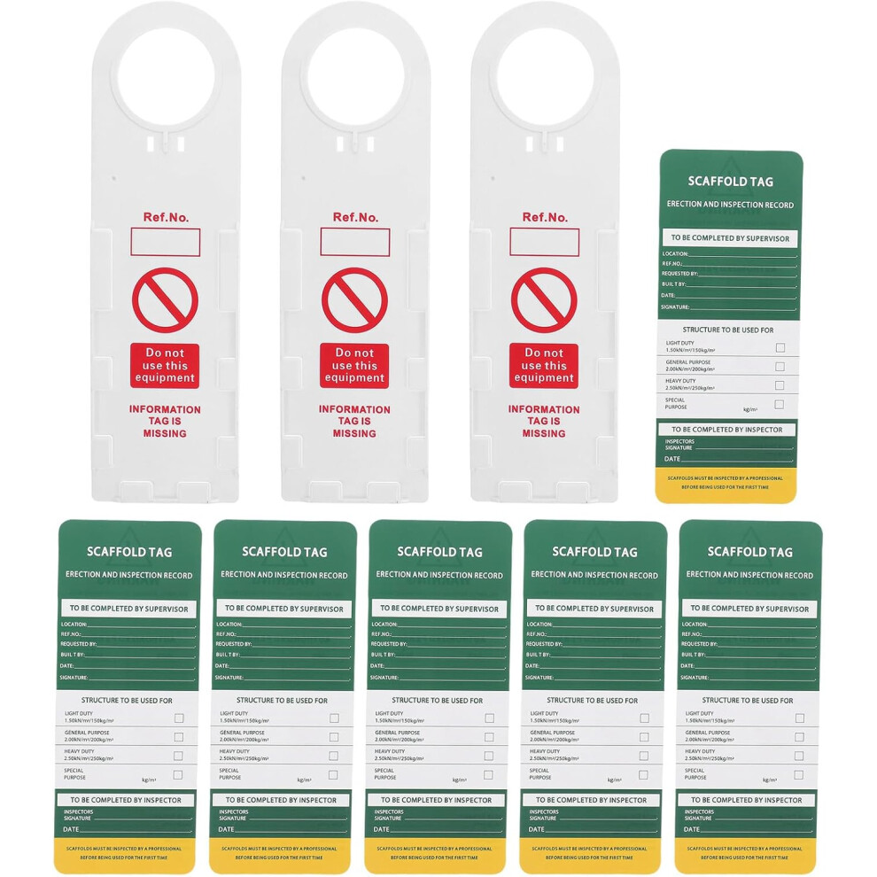Industrial Ladder And Scaffold Inspection Tags Set 9Pcs Â Weatherproof Safety Warning Labels 8686962930191