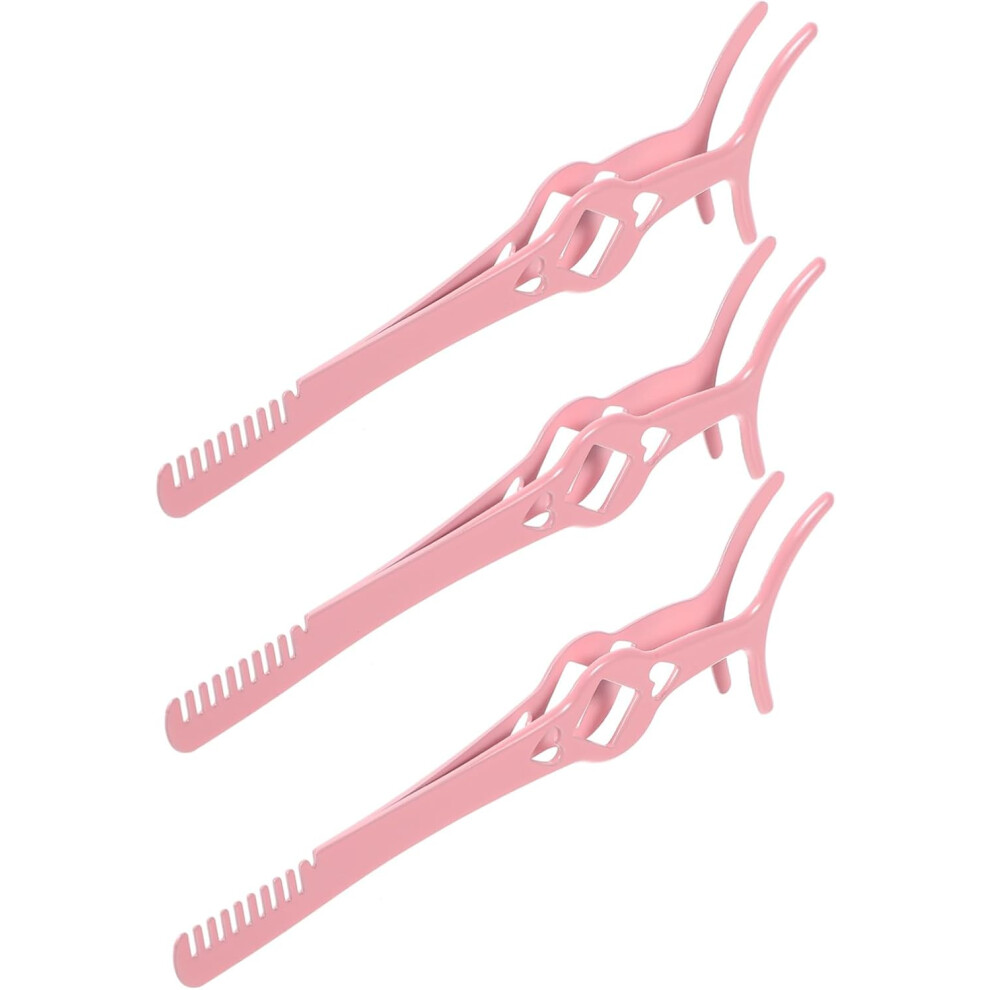 Hkhbjs 3Pcs Eyelash Curler Comb Lash Clamp Tweezers For Eyelash Extensions For Women Professional Use For Applying False Lashes