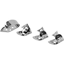 Lot de 4 médiators en métal argenté, élégants, robustes et pratiques pour jouer de la guitare acoustique.