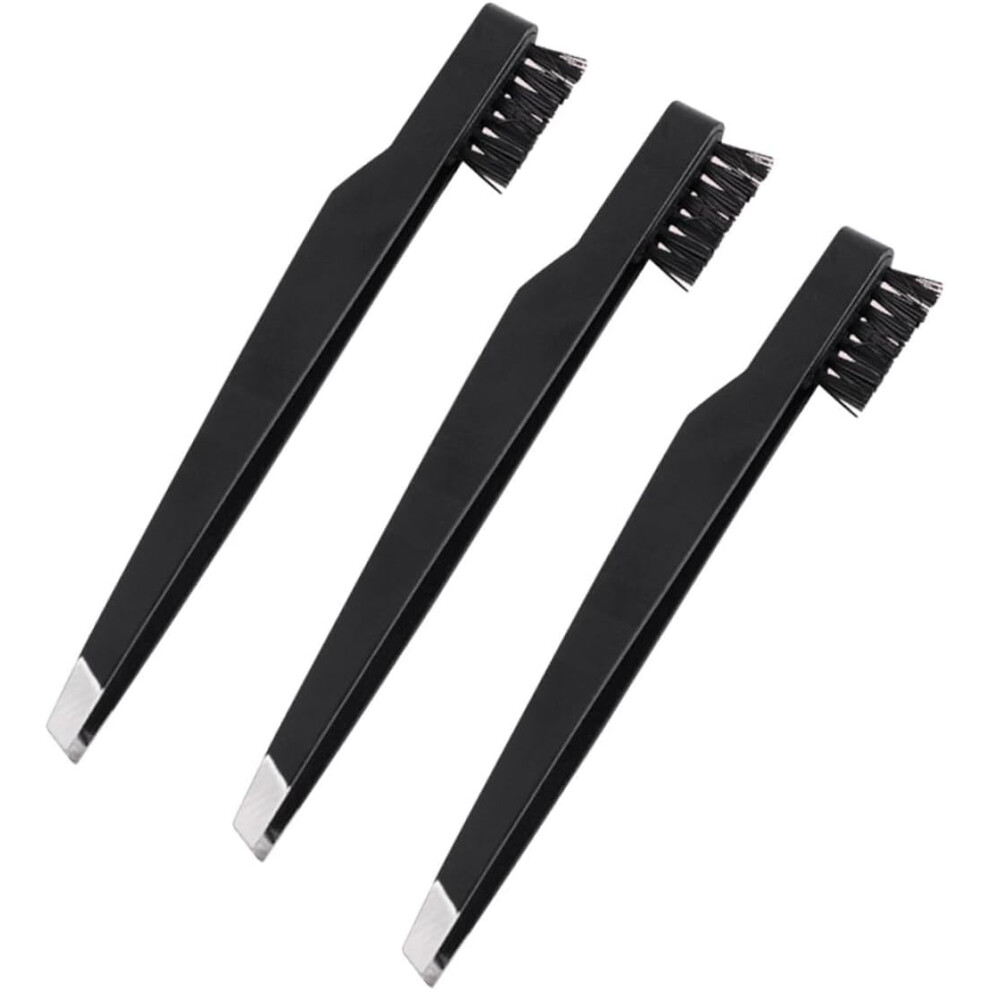 Hkhbjs 3Pcs Portable Carbon Steel Eyebrow Tweezers Oblique Mouth Cosmetic Tool