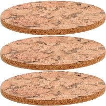 3pcs Heat Insulated Cork Coasters Set for Mug and Wine Glass with Anti-Slip Material, Table Protector