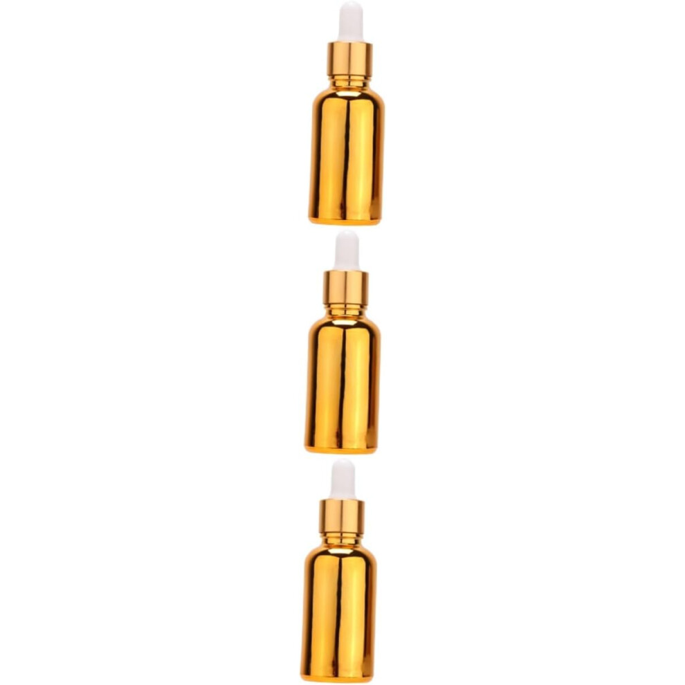 Hkhbjs 3Pcs Electroplating Dropper Bottle Empty Refillable Essential Oil Dropper Bottle Container