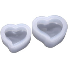 Ensemble de 3 moules en silicone en forme de cœur pour la création de bijoux et la confection de fondant, démoulage et modelage faciles.
