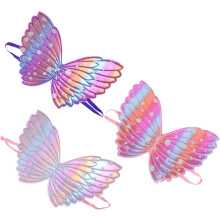 Set van 3 engelen- en vlindervleugels – Paars, magenta roze, lichtgewicht toneelkostuumaccessoires