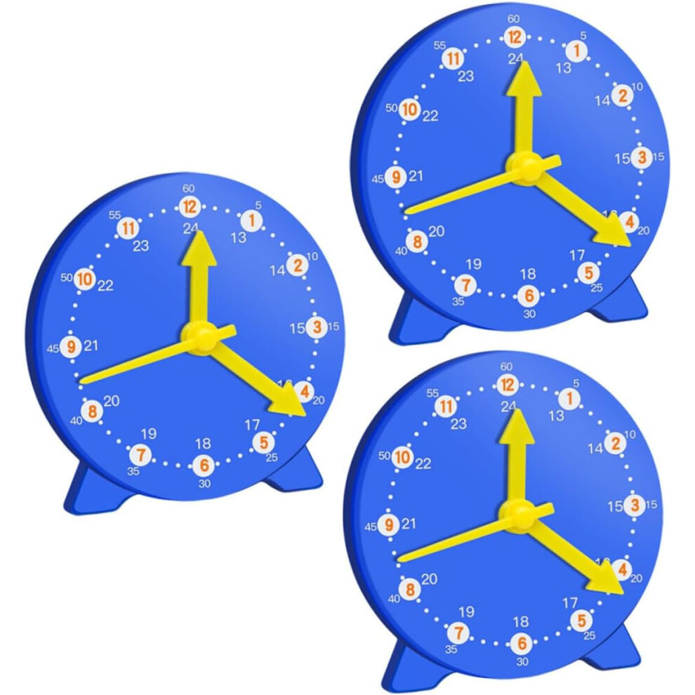 3Pcs Clock Model Teaching Aids For Boys And Girls Three-Needle Clock Model Teaching Hkhbjs