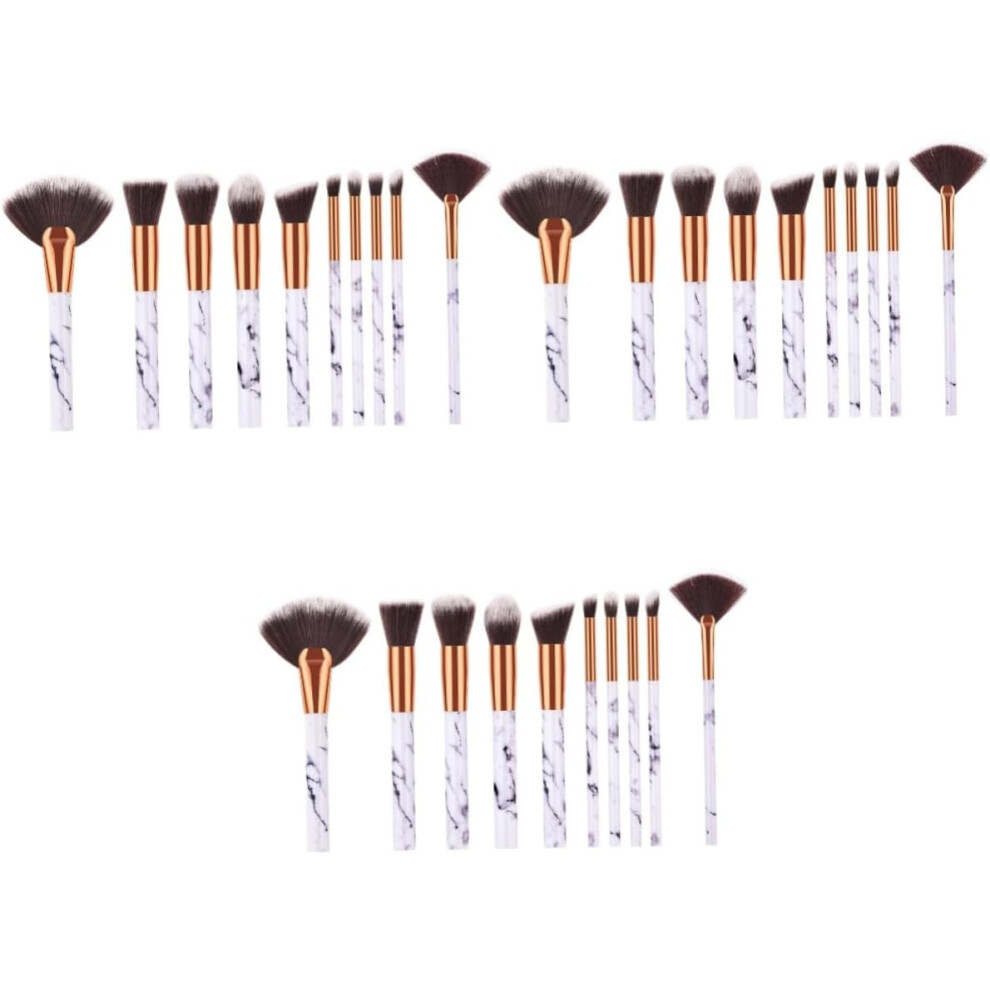 Hkhbjs 30Pcs Professional Nylon Makeup Brush Set Marble Look Makeup Brush