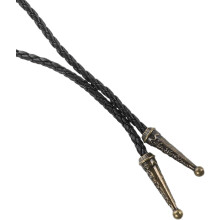 2 Stück Retro-Hemdkette, verstellbare Vintage-Lederkrawatte für Herren im Western-Cowboy-Stil, Bolo-Krawatten-Schmuck