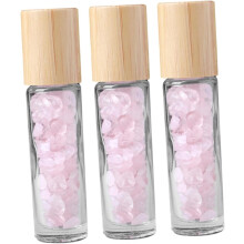 3er-Set Naturkristall-Kies-Rollflaschen, auslaufsichere Make-up-Fläschchen zur Aufbewahrung