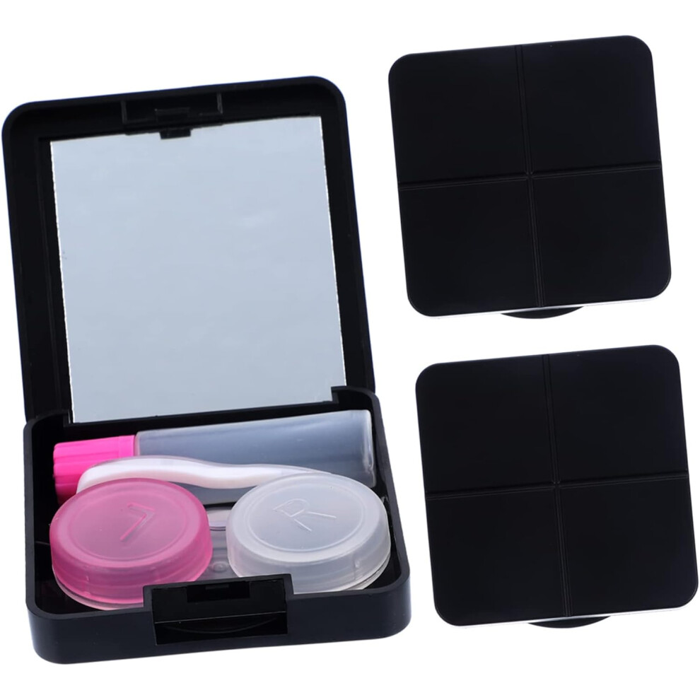 Hkhbjs Black 3Sets Travel Lens Case For Contact Lenses Halloween Portable Contact Lens Box Diy Companion Case For Eyes