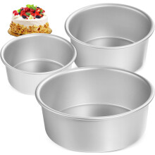 3-teiliges Aluminium-Kuchenform-Set mit praktischem Griff und gerolltem Rand, lebensmittelechtes Aluminium-Backgeschirr