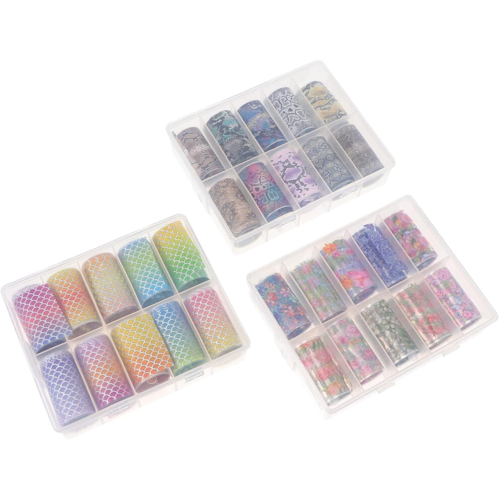 Hkhbjs Nail Art Sticker Box Easy Apply Nail Stickers Decals For Girls Manicure Decorations Safe