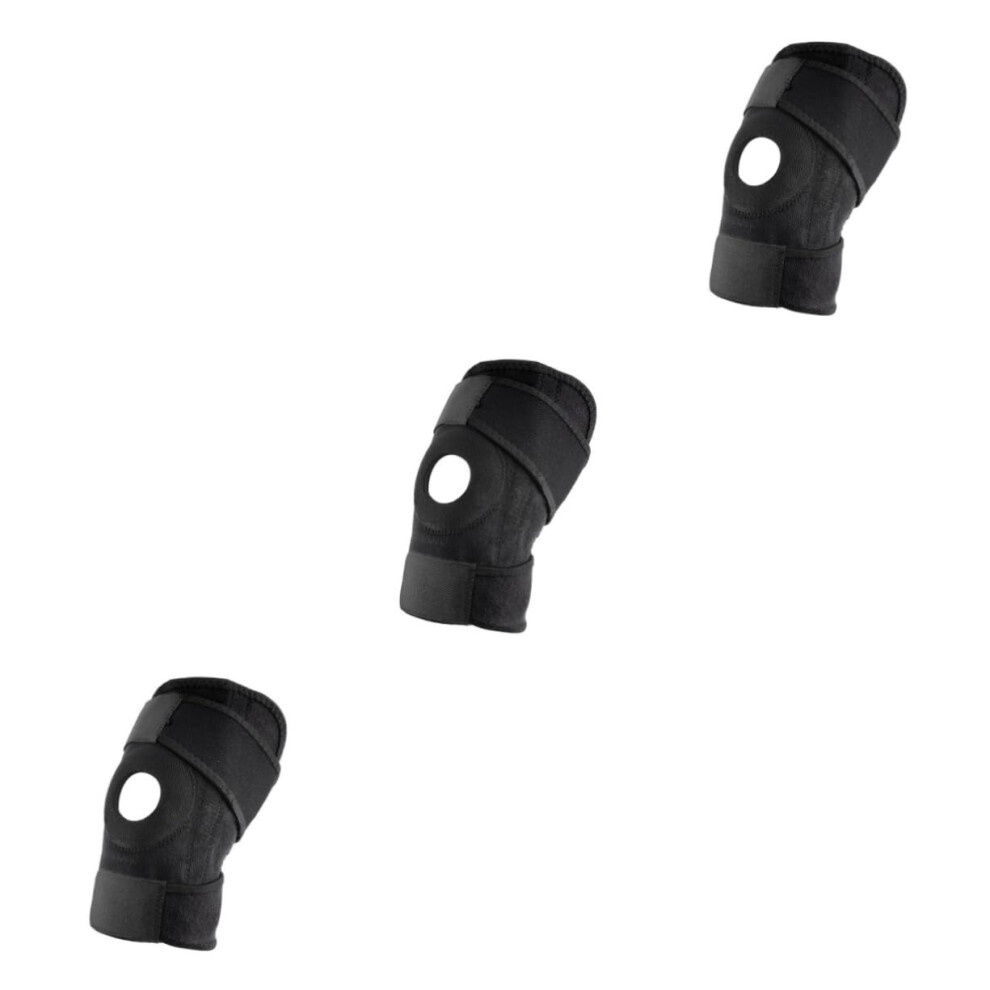 Hkhbjs 3Pcs Knee Brace Support Sleeve Adjustable Open Patella Stabilizer Nylon Wrap