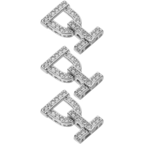 3pcs liga strass D fivela conector fecho para colar e pulseira fazer