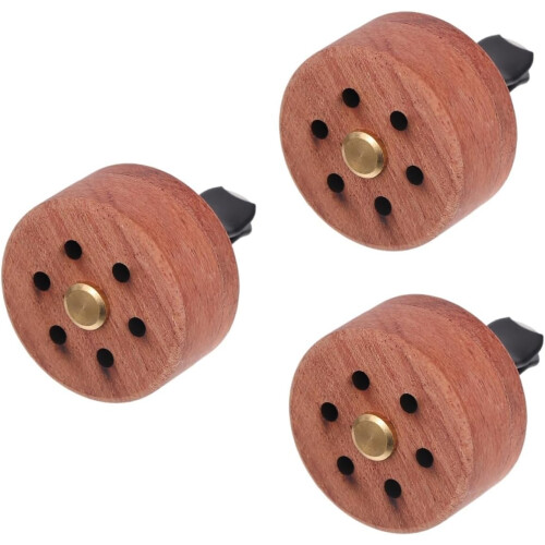 3 stuks houten auto-diffusers voor etherische oliën, decoratieve diffusers van vulkanisch steen voor een aangename woongeur.