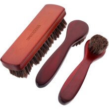 3pcs Shoe Cleaning Brush Kit with Wood Handle, Comfortable Grip and Easy to Move