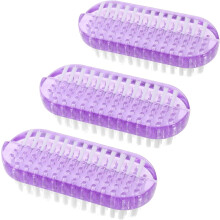 Escova de limpeza de unhas 3pcs Esfregador de unhas duplo lado para ferramentas de manicure mulheres meninas