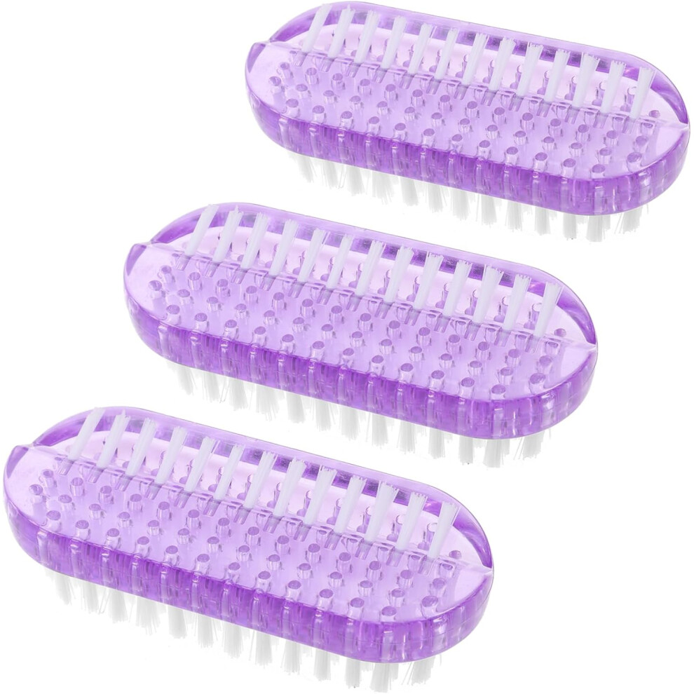 Hkhbjs 3Pcs Nail Cleaning Brush Double Sided Nail Scrubber For Manicure Tools Women Girls