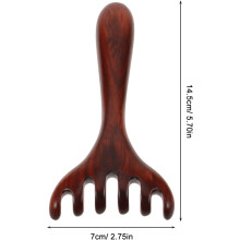 Sechsklauen-Fußmassagerechen aus Holz mit langem Griff, Naturholz, Meridian-Reflexzonenmassagegerät