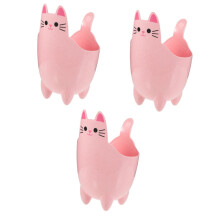 Lot de 3 mini poubelles de bureau kawaii en forme de chat, idéales pour le bureau, la chambre ou la cuisine.