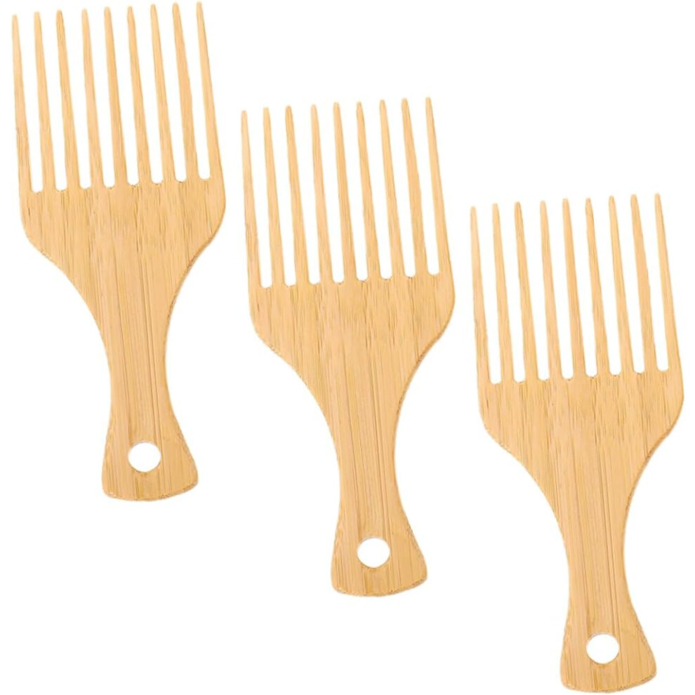 Hkhbjs 3Pcs Tree Bamboo Comb Stylish Pick Combs Hair Pick For Wide-Tooth Styling