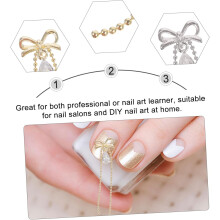 2 Stück Strass-Nagelanhänger mit Schleife für Retro-Nagelkunst, charmanter und attraktiver DIY-Maniküre-Schmuck