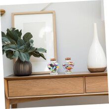 2 stuks premium glazen potjes van 50 ml met kurk, ideaal als wensflesjes voor doe-het-zelf fotorekwisieten en verjaardagssnoepjes.