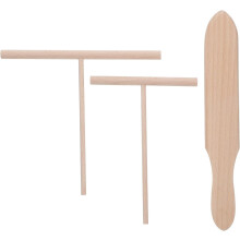 3-teiliges Crêpe-Wender-Set aus Holz, T-förmiger Teigverteiler, robustes Multifunktions-Set